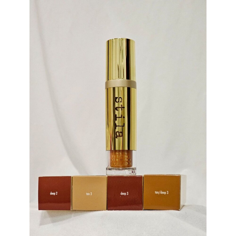 New Stila Hide & Chic Fluid Foundation bundle of 4 new packa